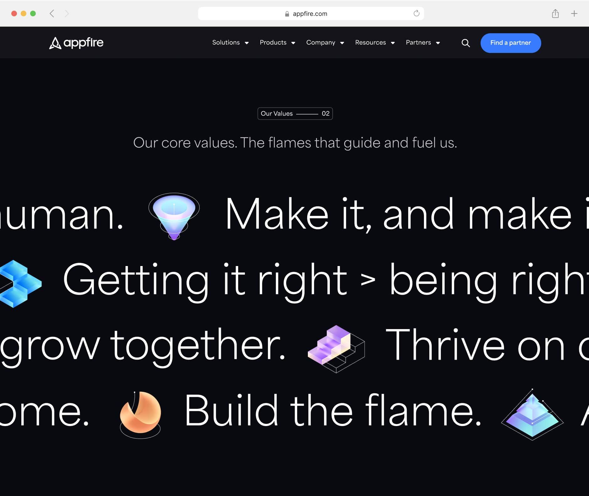 Appfire Website Values Min