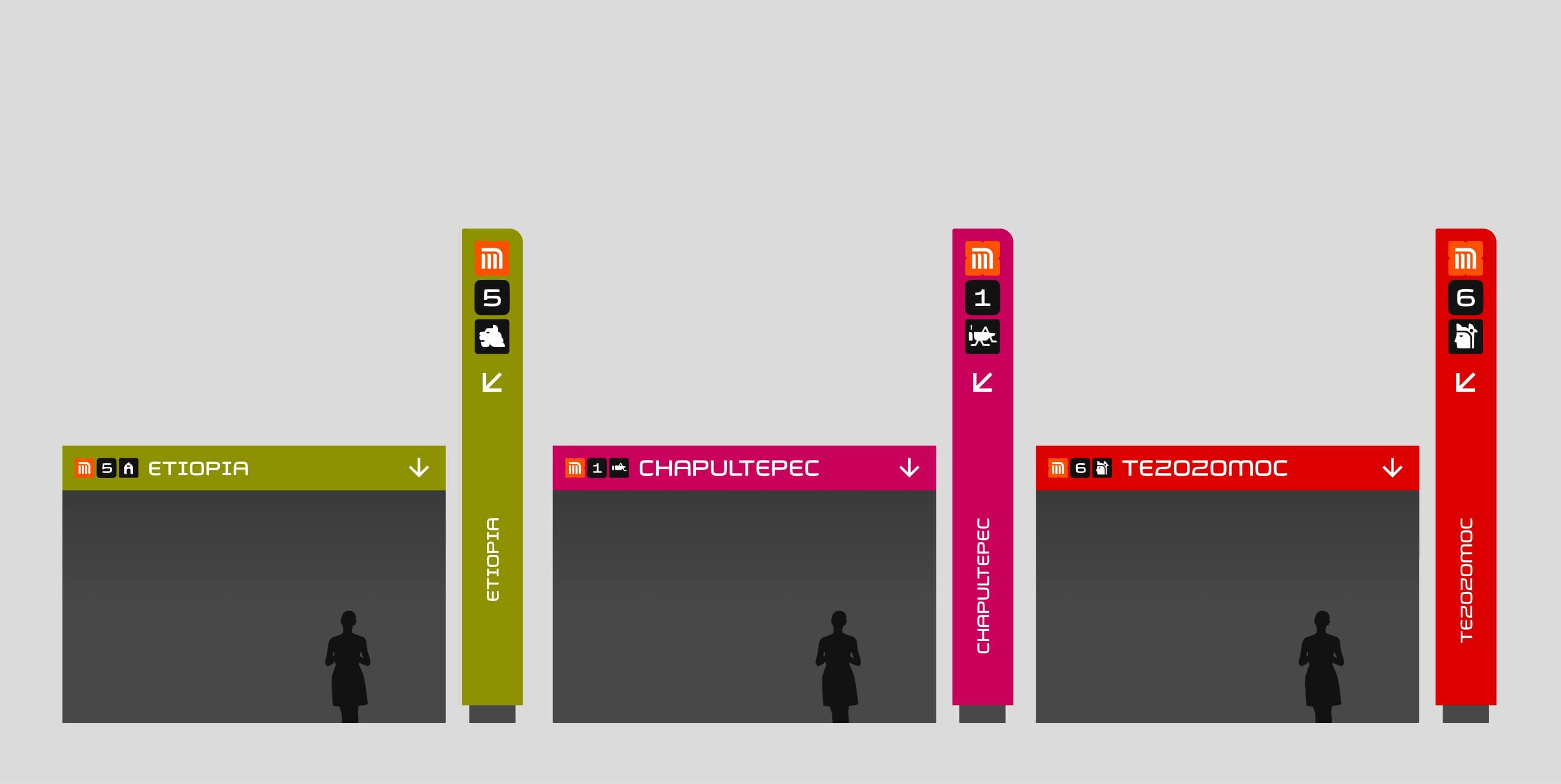 Tipo M24 Metro Cdmx Senaletica Interior Diseno Estaciones Por Linea Min