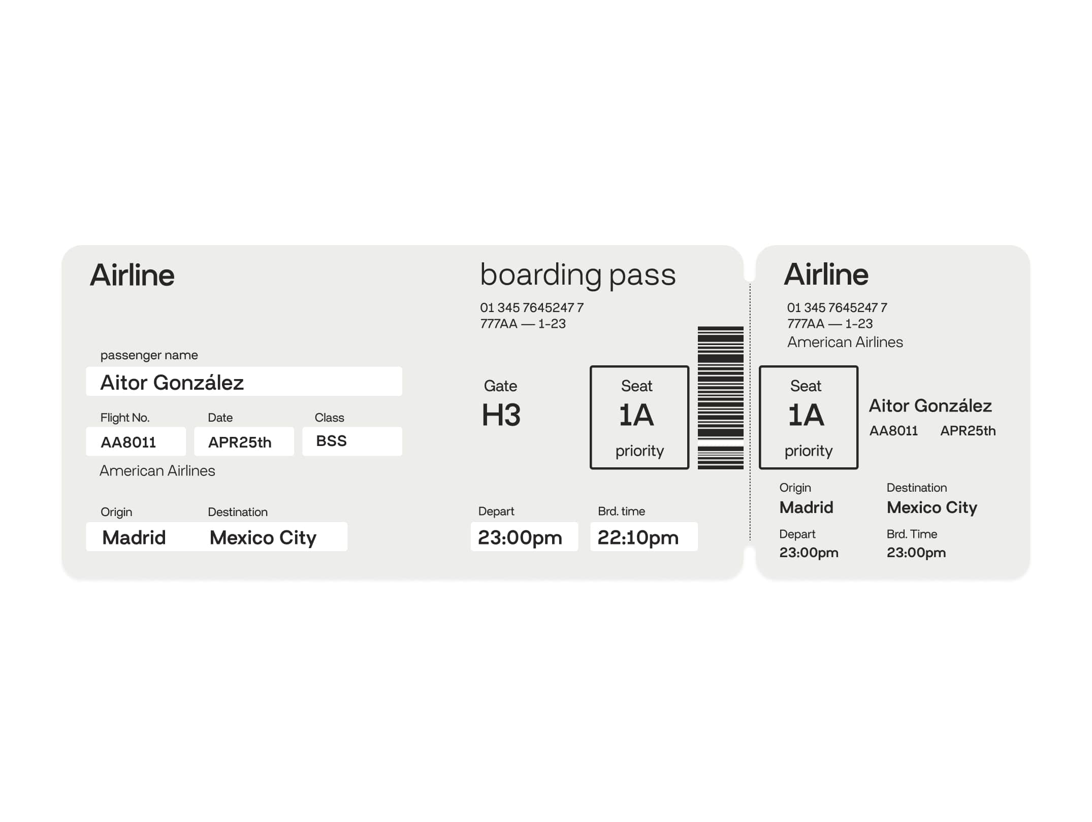 Airport Font Specimen Boarding Pass Mockup Min