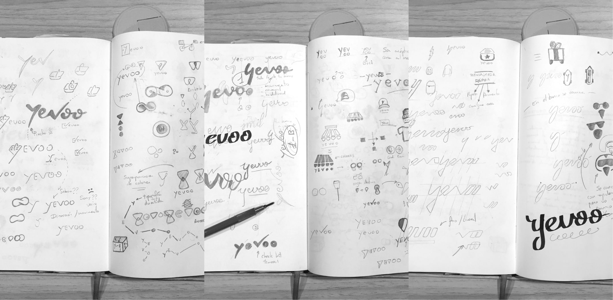 Yevoo Logotype Ink Drafts Min